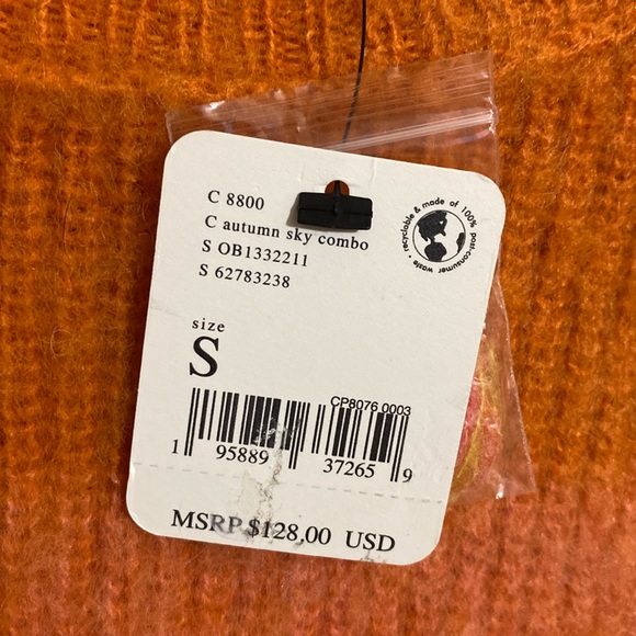 FREE PEOPLE Autumn Sky Colorblock Tri-Tone Pullover Wool Blend Sweater Size S - Picture 4 of 10